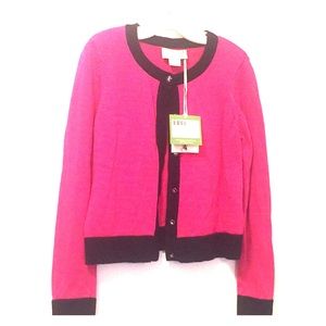 Girls’ Kate Spade Cardigan (pink w/black trim)